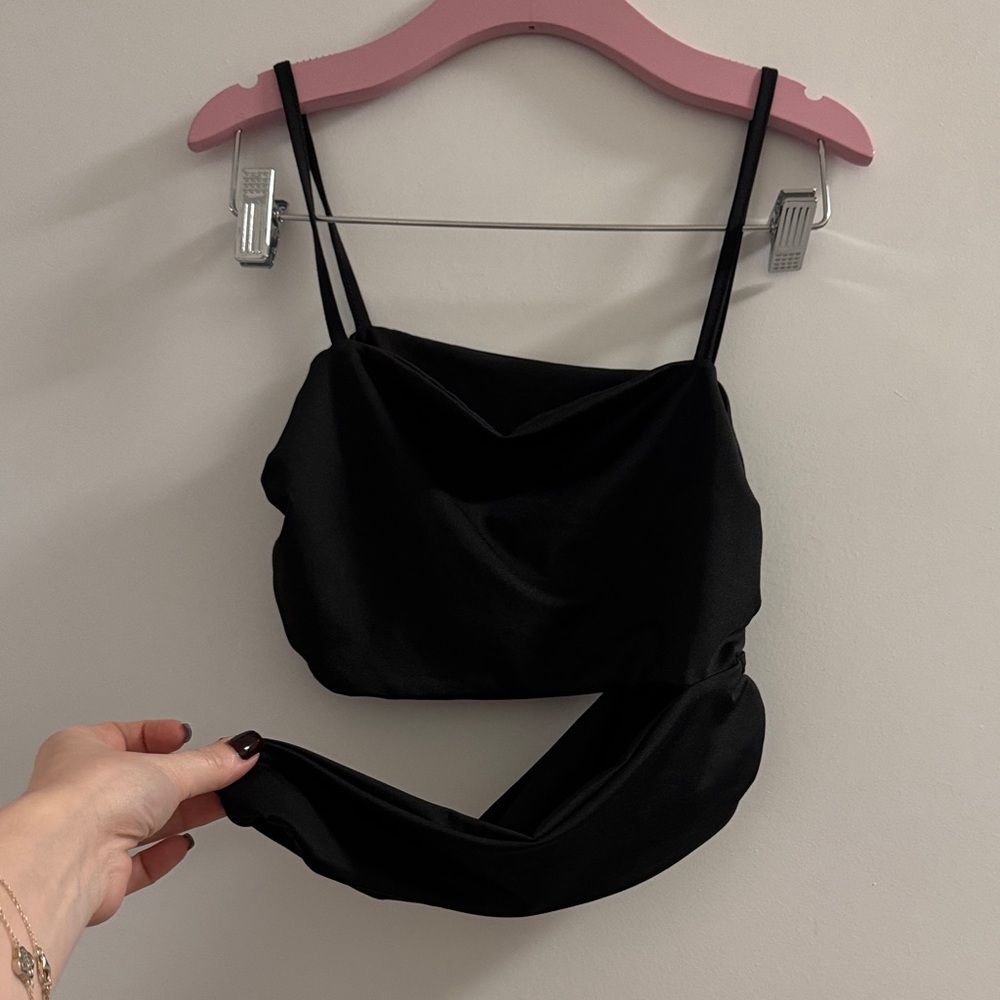 SHEIN Black Strappy Crop Top